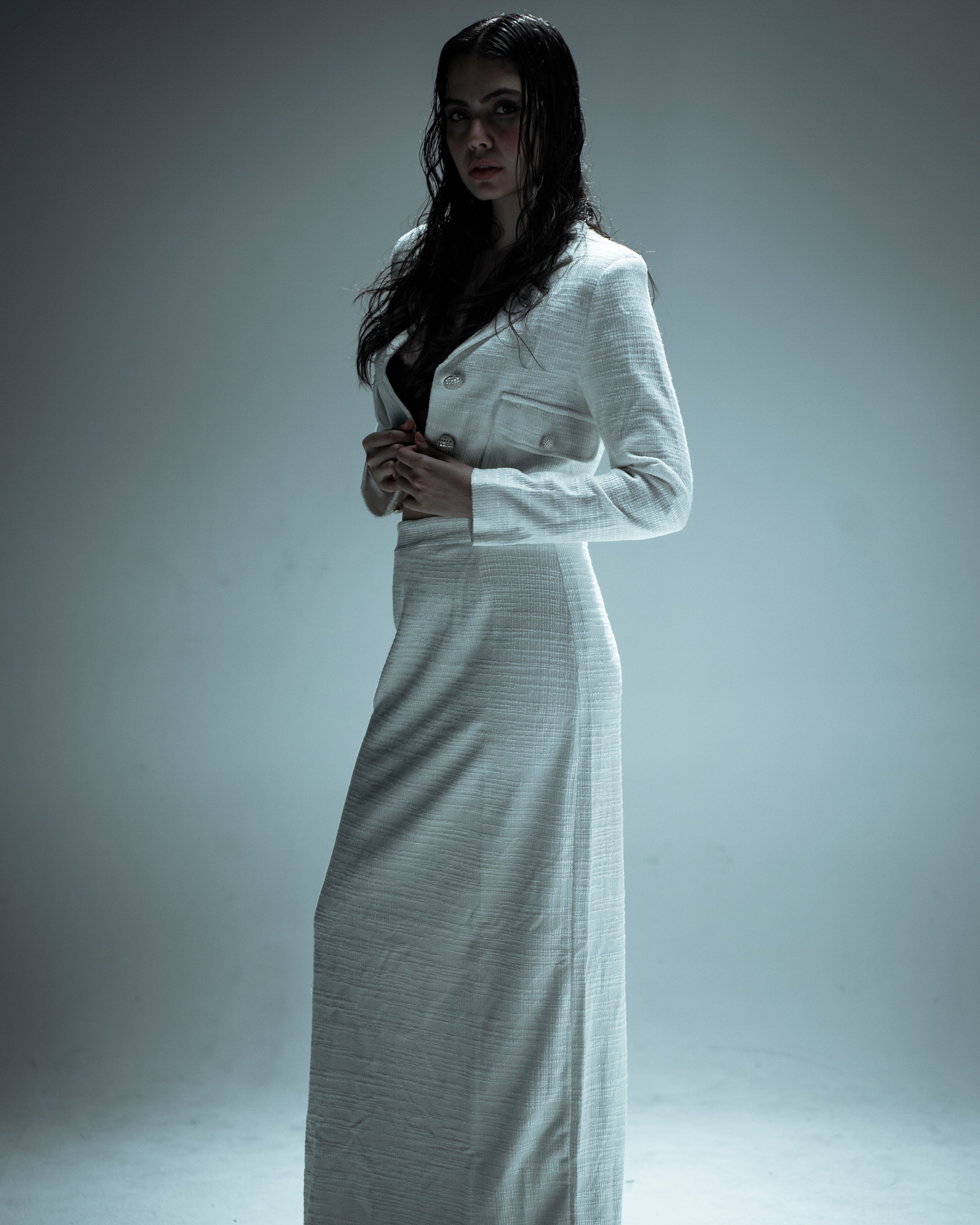 Dama suit with maxi skirt