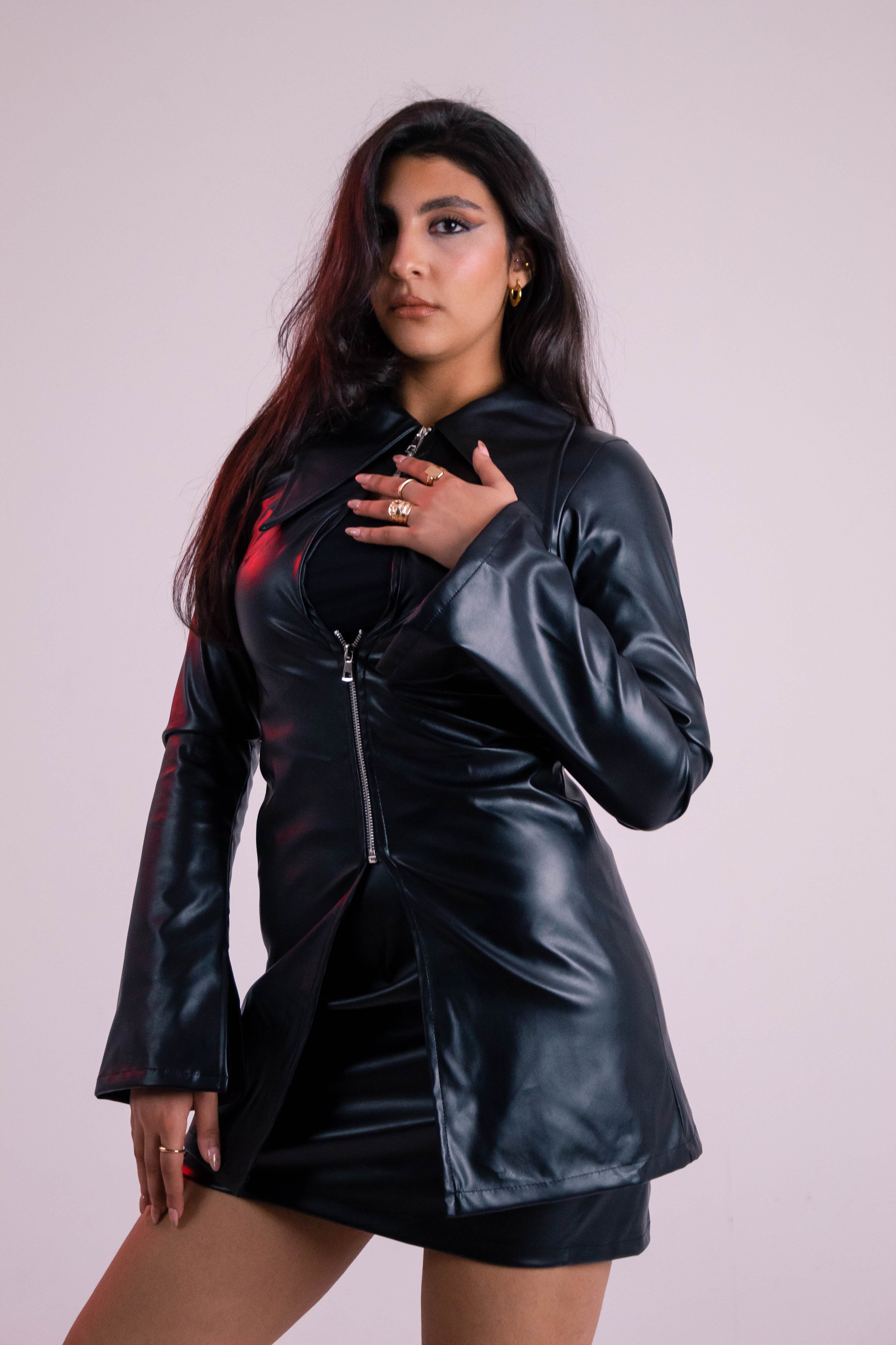 Zip-Up Leather Set
